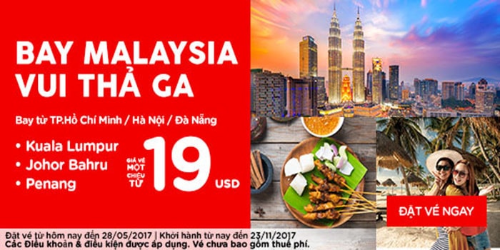 Đến Malaysia vui thả ga cùng AirAsia chỉ từ 19 USD