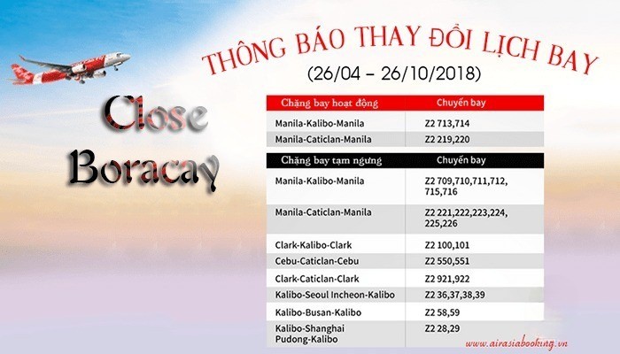 Thay đổi lịch bay AirASIA