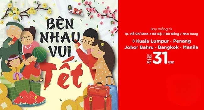 Vui tết giá rẻ cùng Air Asia