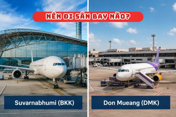 nên chọn sân bay BKK hay DMK khi bay đến Bangkok