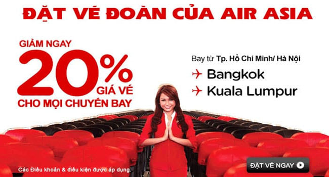 Đặt vé đoàn hãng Air Asia